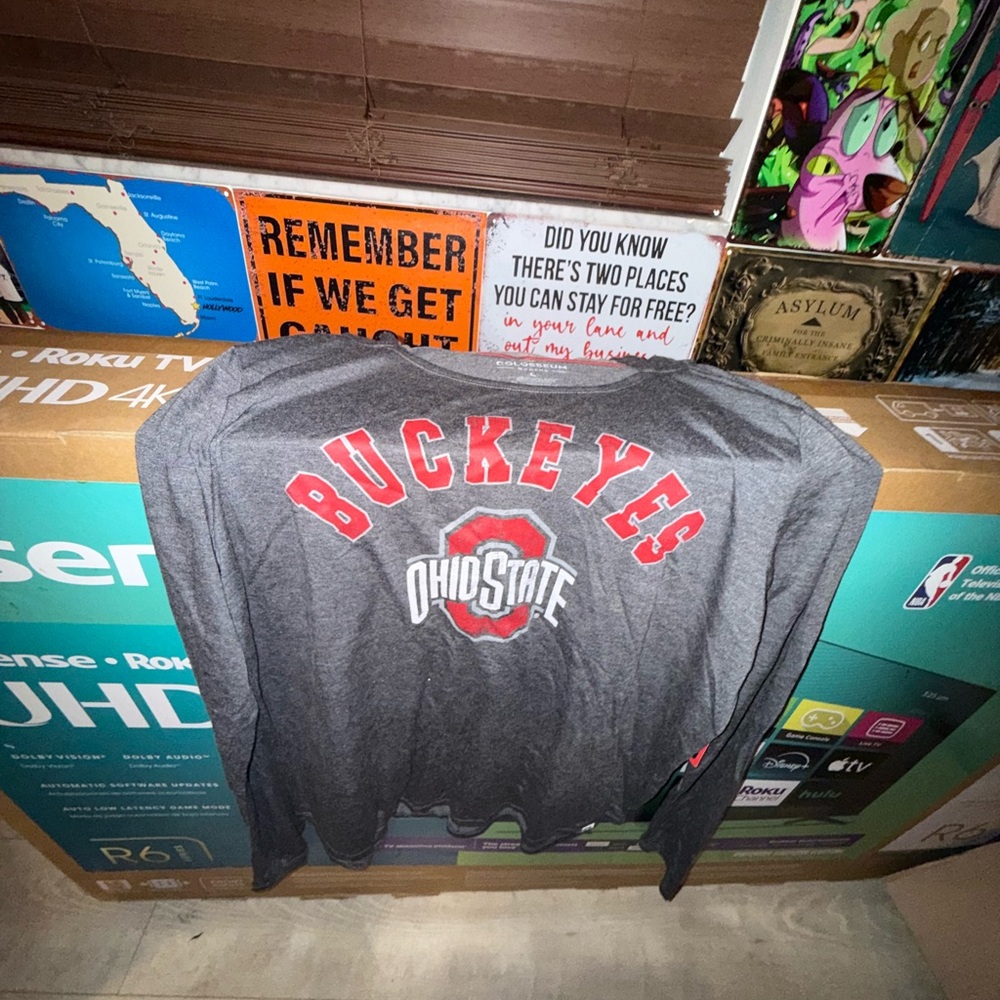 Ohio State Buckeyes Gray Long Sleeve hoodie Shirt